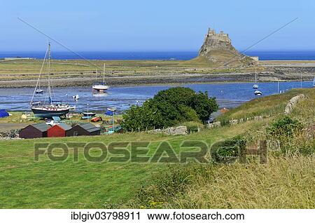 "The bay off Lindisfarne Castle at low tide, Lindisfarne, Northumbria, England, United Kingdom, Europe" View Large Photo Image Stock Image - "The bay off Lindisfarne Castle at low tide, Lindisfarne, Northumbria, England, United Kingdom, Europe". Fotosearch