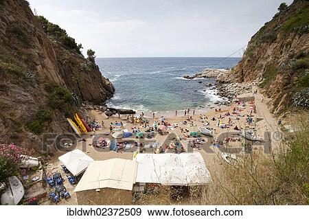 "The beach and the bay of Es Codolar, Tossa de Mar, Costa Brava, Catalonia, Spain, Europe, PublicGround, Europe" View Large Photo Image Stock Photo - "The beach and the bay of Es Codolar, Tossa de Mar, Costa Brava, Catalonia, Spain, Europe, PublicGround, Europe". Fotosearch