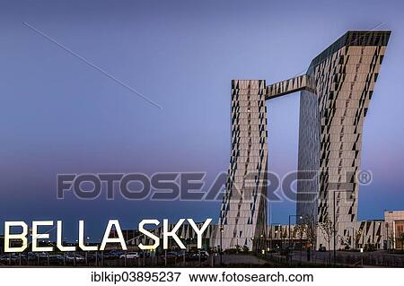 Stock Photo - "The Bella Sky Comwell Hotel, Oerestaden, Copenhagen, Denmark, Europe". Fotosearch