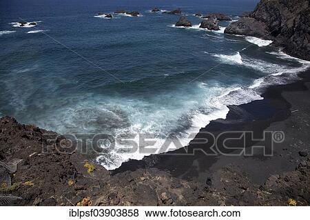 "The black sand beach Playa de la Zamora, Las Indias, Fuencaliente, La Palma, Canary Islands, Spain, Europe" View Large Photo Image Stock Photo - "The black sand beach Playa de la Zamora, Las Indias, Fuencaliente, La Palma, Canary Islands, Spain, Europe". Fotosearch