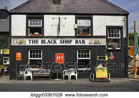Stock Photo - "The Black Shop Bar, pub, Ring of Kerry, Castlecove, County Kerry, Ireland, Europe". Fotosearch