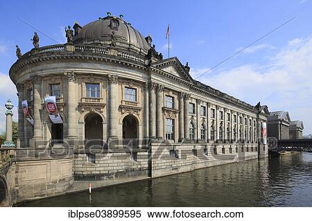 Stock Photography - "The Bode Museum and the Pergamon Museum, Museum Island, Kupfergraben, Berlin, Germany, Europe". Fotosearch