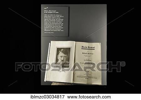"The book """"Mein Kampf"""", 1936 edition, by Adolf Hitler, part of the permanent exhibition, """"Fascination and Violence"""", in the Documentation Centre Nazi Party Rally Grounds, Nuremberg, Middle Franconia, Bavaria, Germany, Europe" View Large Photo Image Stock Photo - "The book """"Mein Kampf"""", 1936 edition, by Adolf Hitler, part of the permanent exhibition, """"Fascination and Violence"""", in the Documentation Centre Nazi Party Rally Grounds, Nuremberg, Middle Franconia, Bavaria, Germany, Europe". Fotosearch