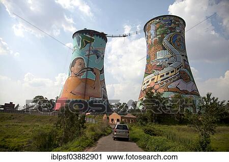 "The brightly painted cooling towers of the Orlando Power Station, Soweto, Johannesburg, Gauteng, South Africa, Africa" View Large Photo Image Stock Image - "The brightly painted cooling towers of the Orlando Power Station, Soweto, Johannesburg, Gauteng, South Africa, Africa". Fotosearch