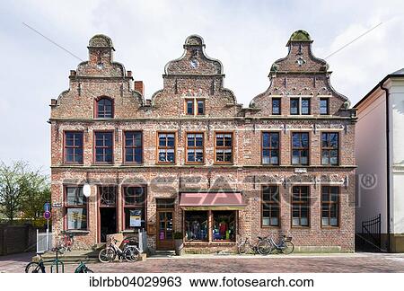 "The building Dree Susters, three sisters, Renaissance-style town houses, Norden, East Frisia, Lower Saxony, Germany, Europe" View Large Photo Image Stock Image - "The building Dree Susters, three sisters, Renaissance-style town houses, Norden, East Frisia, Lower Saxony, Germany, Europe". Fotosearch