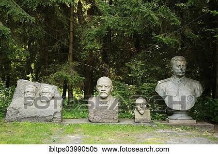 "The busts of Engels, Marx, Lenin, and Stalin Kapsukas in the Sculpture Collection Grutas Park, Druskininkai, Lithuania, Europe" View Large Photo Image Stock Photography - "The busts of Engels, Marx, Lenin, and Stalin Kapsukas in the Sculpture Collection Grutas Park, Druskininkai, Lithuania, Europe". Fotosearch