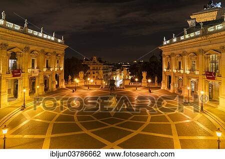 "The Capitol Square, designed by Michelangelo, equestrian statue of Emperor Marcus Aurelius, Capitoline hill, at night, Rome, Lazio, Italy, Europe" View Large Photo Image Stock Image - "The Capitol Square, designed by Michelangelo, equestrian statue of Emperor Marcus Aurelius, Capitoline hill, at night, Rome, Lazio, Italy, Europe". Fotosearch
