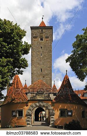 "The Castle Gate with two gatekeepers cottages, 1596, Rothenburg ob der Tauber, Middle Franconia, Bavaria, Germany, Europe" View Large Photo Image Stock Image - "The Castle Gate with two gatekeepers cottages, 1596, Rothenburg ob der Tauber, Middle Franconia, Bavaria, Germany, Europe". Fotosearch