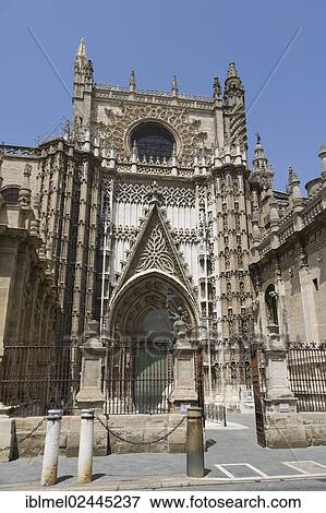 Stock Photo - "The Cathedral of Saint Mary of the See, Catedral de Santa Maria de la Sede, Seville Cathedral, Seville, Sevilla, Andalusia, Spain, Europe". Fotosearch