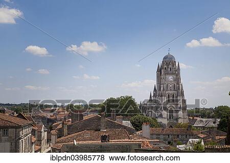 "The Cathedrale Saint Pierre, seen over the roof tops, Saintes, Poitou-Charentes, France, Europe" View Large Photo Image Stock Photo - "The Cathedrale Saint Pierre, seen over the roof tops, Saintes, Poitou-Charentes, France, Europe". Fotosearch