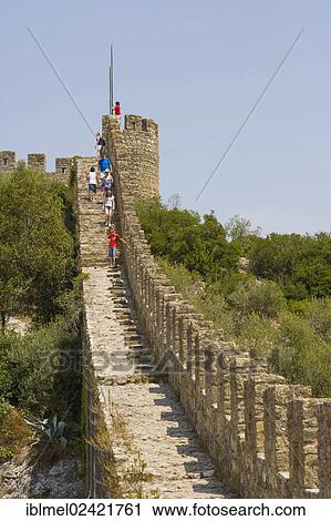The city wall, Castelo de Obidos, Obidos Castle, Obidos, Leiria District, Pinhal Litoral, Portugal, Europe View Large Photo Image Stock Image - The city wall, Castelo de Obidos, Obidos Castle, Obidos, Leiria District, Pinhal Litoral, Portugal, Europe. Fotosearch