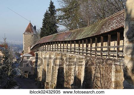 "The city wall with the guard's walkway and a tower, Rothenburg ob der Tauber, Bavaria, Germany, Europe" View Large Photo Image Stock Photography - "The city wall with the guard's walkway and a tower, Rothenburg ob der Tauber, Bavaria, Germany, Europe". Fotosearch