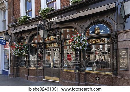 Stock Image - "The Clarence Pub, Whitehall, London, England, United Kingdom, Europe". Fotosearch