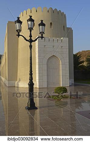 "The colonnades leading to the Sultan's Palace and a street lamp, Muscat, Muscat Governorate (Capital Area, Oman, Asia" View Large Photo Image Picture - "The colonnades leading to the Sultan's Palace and a street lamp, Muscat, Muscat Governorate (Capital Area, Oman, Asia". Fotosearch
