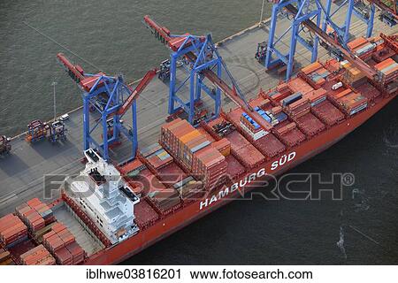 "The container ship Santa Teresa of the Hamburg Sud shipping company being loaded and unloaded at Burchardkai container terminal, Hamburg, Germany, Europe" View Large Photo Image Stock Image - "The container ship Santa Teresa of the Hamburg Sud shipping company being loaded and unloaded at Burchardkai container terminal, Hamburg, Germany, Europe". Fotosearch