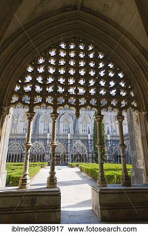 "The courtyard of the Royal Cloisters, Claustro Real, Joao I, interior of Mosteiro Santa Maria da Vitoria, Batalha Dominican Monastery, Manueline, Batalha, Leiria District, Pinhal Litoral, Portugal, Europe" View Large Photo Image Stock Photo - "The courtyard of the Royal Cloisters, Claustro Real, Joao I, interior of Mosteiro Santa Maria da Vitoria, Batalha Dominican Monastery, Manueline, Batalha, Leiria District, Pinhal Litoral, Portugal, Europe". Fotosearch