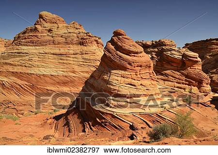 "The Cove"""", Brain Rocks of the Coyote Buttes South CBS, Cottonwood Teepees, eroded Navajo sandstone rock formations with Liesegang bands or Liesegang rings, Pareah Paria Plateau, Vermilion Cliffs National Monument, Arizona, Utah, Southwestern USA" View Large Photo Image Stock Photo - "The Cove"""", Brain Rocks of the Coyote Buttes South CBS, Cottonwood Teepees, eroded Navajo sandstone rock formations with Liesegang bands or Liesegang rings, Pareah Paria Plateau, Vermilion Cliffs National Monument, Arizona, Utah, Southwestern USA". Fotosearch