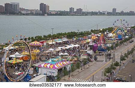 Stock Photo - "The Detroit River Days Festival along the Detroit riverfront, Detroit, Michigan, United States, North America". Fotosearch