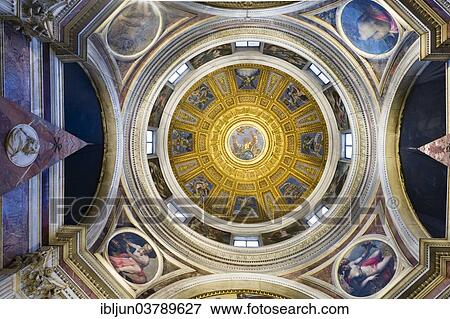 "The dome of the Cappella Chigi, from 1507-1515 by Raphael, painting of the creation story by Francesco Salviati in 1557, Basilica of Santa Maria del Popolo, Rome, Lazio, Italy, Europe" View Large Photo Image Stock Photo - "The dome of the Cappella Chigi, from 1507-1515 by Raphael, painting of the creation story by Francesco Salviati in 1557, Basilica of Santa Maria del Popolo, Rome, Lazio, Italy, Europe". Fotosearch