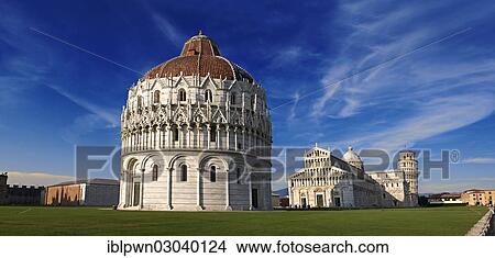Picture - "The Duomo of Pisa with the Baptistry at front, Pisa, Province of Pisa, Tuscany, Italy, Europe". Fotosearch
