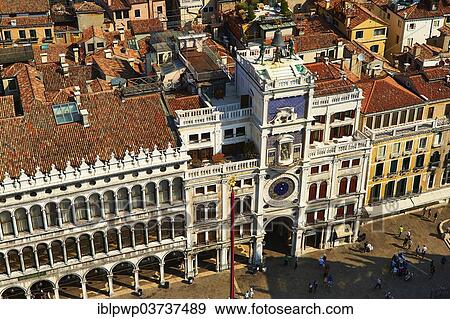 "The early Renaissance clock tower of Torre dell' Orologio, Piazza San Marco, St Mark's Square, UNESCO World Heritage Site, Venice, Venezien, Italy, Europe" View Large Photo Image Stock Photo - "The early Renaissance clock tower of Torre dell' Orologio, Piazza San Marco, St Mark's Square, UNESCO World Heritage Site, Venice, Venezien, Italy, Europe". Fotosearch