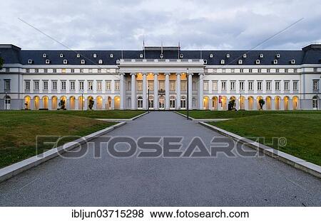 Stock Photo - "The Electoral Palace, residence of the Archbishop and Elector of Trier, Prince Clemens Wenceslaus of Saxony, completed in 1793, Koblenz, Rhineland-Palatinate, Germany, Europe". Fotosearch