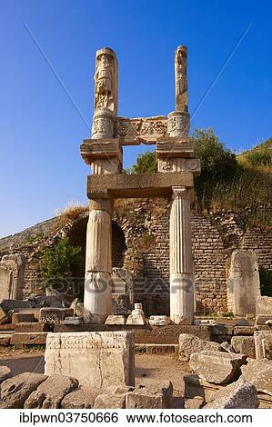 "The entrance to the Temple of Domitian, Ephesos Archaeological Site, Ephesus, Selcuk, Izmir Province, Aegean Region, Turkey, Asia" View Large Photo Image Stock Photograph - "The entrance to the Temple of Domitian, Ephesos Archaeological Site, Ephesus, Selcuk, Izmir Province, Aegean Region, Turkey, Asia". Fotosearch
