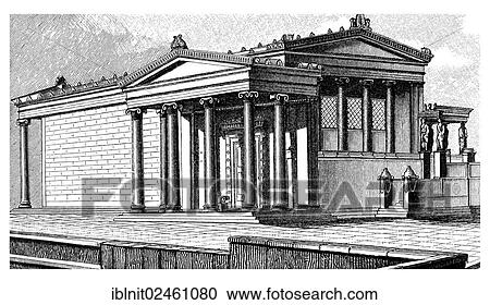 "The Erechtheum of Athens, ca. 400 BC, Ionian style, illustration, Meyers Konversations-Lexikon encyclopedia, 1897" View Large Photo Image Stock Image - "The Erechtheum of Athens, ca. 400 BC, Ionian style, illustration, Meyers Konversations-Lexikon encyclopedia, 1897". Fotosearch