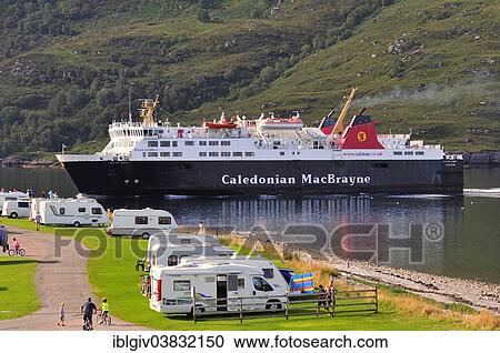"The ferry from Stornoway, Isle of Lewis in the Outer Hebrides, sailing past a camp site, Loch Broom towards Ullapool, Caithness, Sutherland and Ross, Scottish Highlands, Scotland, United Kingdom, Europe" View Large Photo Image Stock Image - "The ferry from Stornoway, Isle of Lewis in the Outer Hebrides, sailing past a camp site, Loch Broom towards Ullapool, Caithness, Sutherland and Ross, Scottish Highlands, Scotland, United Kingdom, Europe". Fotosearch