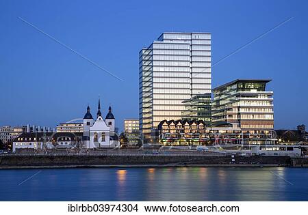 "The former Lufthansa high-rise building and Deutz Abbey, former St. Heribert monastery, on the east bank of the Rhine in Deutz, Cologne, North Rhine-Westphalia, Germany, Europe" View Large Photo Image Picture - "The former Lufthansa high-rise building and Deutz Abbey, former St. Heribert monastery, on the east bank of the Rhine in Deutz, Cologne, North Rhine-Westphalia, Germany, Europe". Fotosearch