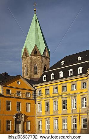 "The former Werden Abbey, now the main location of the Folkwang University of the Arts, Basilica of St. Ludger, Ludgerusbasilika, at back, Essen, North Rhine-Westphalia, Germany, Europe" View Large Photo Image Stock Image - "The former Werden Abbey, now the main location of the Folkwang University of the Arts, Basilica of St. Ludger, Ludgerusbasilika, at back, Essen, North Rhine-Westphalia, Germany, Europe". Fotosearch