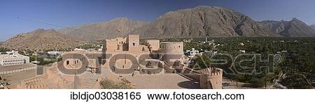 "The fort of Nakhal with the Al Hajar mountains at back, Nakhal, Al Batinah, Oman, Asia" View Large Photo Image Stock Photography - "The fort of Nakhal with the Al Hajar mountains at back, Nakhal, Al Batinah, Oman, Asia". Fotosearch