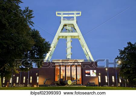Stock Image - "The German Mining Museum, """"Deutsches Bergbau-Museum"""" with headframe, Bochum, North Rhine-Westphalia, Germany, Europe". Fotosearch