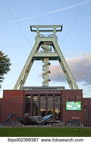Stock Photo - "The German Mining Museum, """"Deutsches Bergbau-Museum"""" with headframe, Bochum, North Rhine-Westphalia, Germany, Europe". Fotosearch