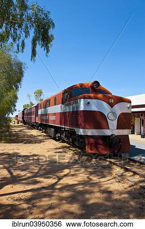 Stock Photograph - "The Ghan in the Old Ghan Heritage Railway and Museum, Alice Springs, Northern Territory, Australia, Oceania". Fotosearch