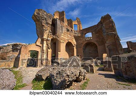 Picture - "The Greek Library, Hadrian? ÇÖs Villa, Villa Adriana, UNESCO World Heritage Site, Tivoli, Lazio, Italy, Europe". Fotosearch