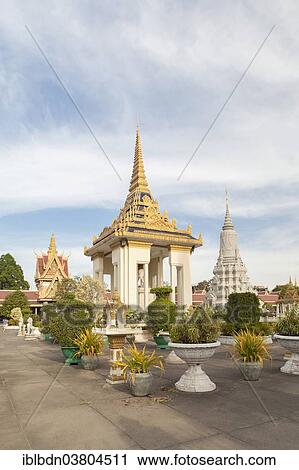 Stock Image - "The grounds of the Royal Palace, Phnom Penh, Cambodia, Asia". Fotosearch
