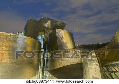Picture - "The Guggenheim Museum, designed by Frank Gehry, Bilbao, Vizcaya Province, Basque Country, Spain, Europe". Fotosearch