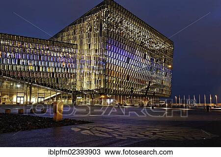 "The Harpa concert hall at night, Reykjavik, Iceland, Europe" View Large Photo Image Stock Image - "The Harpa concert hall at night, Reykjavik, Iceland, Europe". Fotosearch