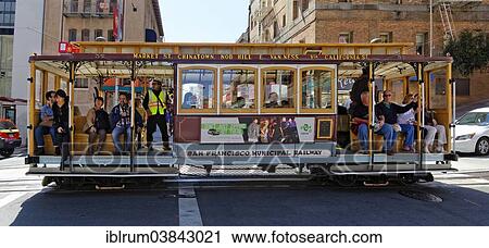 Stock Image - "The historic cable car on California Street, San Francisco, California, USA". Fotosearch