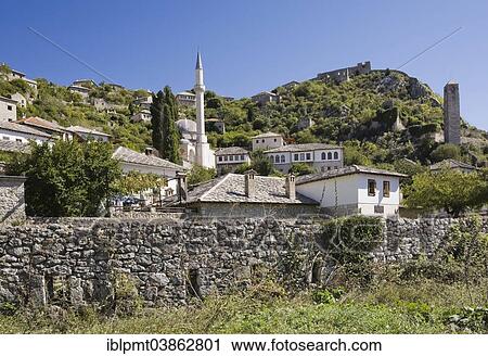 "The historic centre with the Podgrad mosque, Pocitelj, Bosnia and Herzegovina, Europe" View Large Photo Image Stock Image - "The historic centre with the Podgrad mosque, Pocitelj, Bosnia and Herzegovina, Europe". Fotosearch
