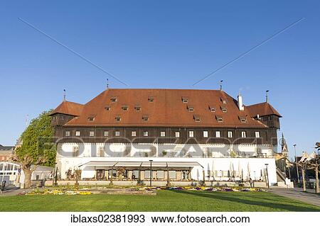 Stock Image - "The historic council building at the harbour of Constance, Konstanz, Baden-Wuerttemberg, Germany, Europe, PublicGround, Europe". Fotosearch