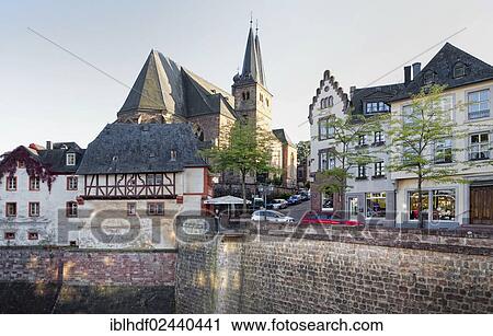 Stock Image - "The historic district of Saarburg, Leukbach, Rhineland-Palatinate, Germany, Europe, PublicGround, Europe". Fotosearch