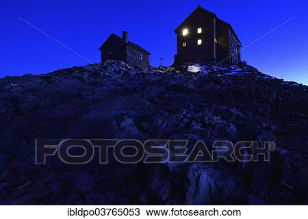 "The Hochstubaihutte mountain shelter at night, Otztal valley, Tyrol, Austria, Europe" View Large Photo Image Stock Image - "The Hochstubaihutte mountain shelter at night, Otztal valley, Tyrol, Austria, Europe". Fotosearch