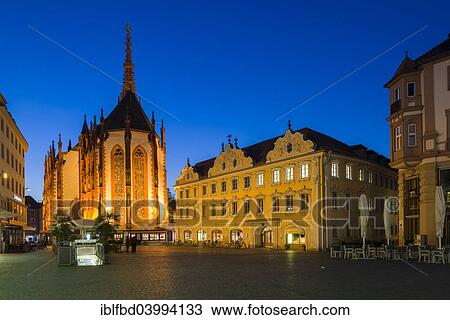 "The illuminated Falkenhaus building and the Marienkapelle church, Market Square, historic centre, at night, Wurzburg, Bavaria, Germany, Europe" View Large Photo Image Stock Image - "The illuminated Falkenhaus building and the Marienkapelle church, Market Square, historic centre, at night, Wurzburg, Bavaria, Germany, Europe". Fotosearch