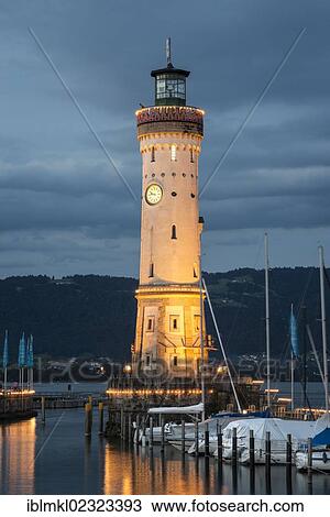 "The illuminated lighthouse of Lindau, Lake Constance, Bavaria, Germany, Europe" View Large Photo Image Stock Image - "The illuminated lighthouse of Lindau, Lake Constance, Bavaria, Germany, Europe". Fotosearch