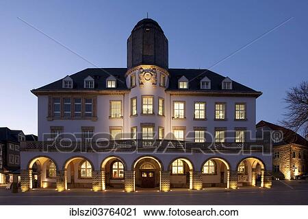 "The illuminated Old Town Hall, Menden, North Rhine-Westphalia, Germany, Europe" View Large Photo Image Stock Image - "The illuminated Old Town Hall, Menden, North Rhine-Westphalia, Germany, Europe". Fotosearch