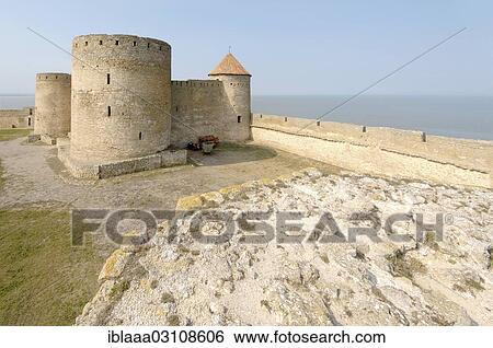 Stock Photograph - "The inner part of Akkerman Fortress, Bilhorod-Dnistrovskyi, Odessa Oblast, Ukraine, Europe". Fotosearch