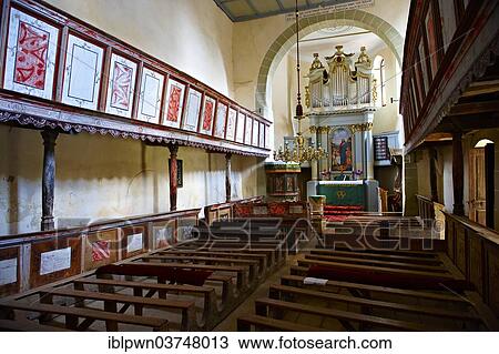 Stock Image - "The interior of the Szekely medieval fortified church of Viscri, BraÈ™ov County, Transylvania, Romania, Europe". Fotosearch