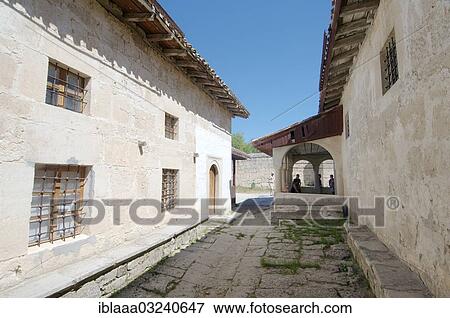 Stock Photo - "The Karaim Kenassa buildings, Chufut-Kale, near Bakhchysarai, Crimea, Ukraine, Europe". Fotosearch